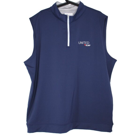 Peter Millar Mens 2XL Galway Stretch Quarter Zip Performance Golf Vest F1239 - Picture 1 of 7